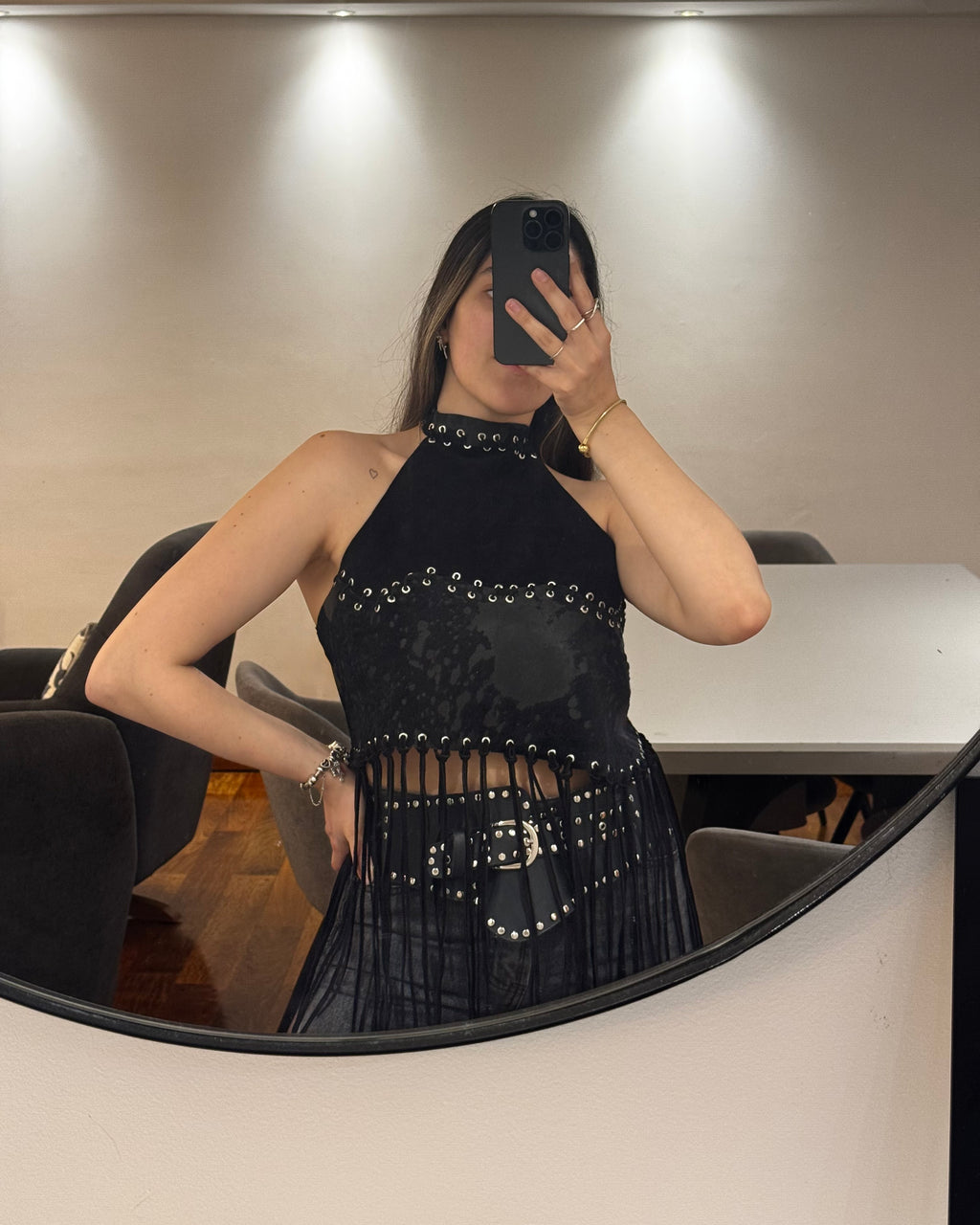 TOP HALTER - CON FLECOS