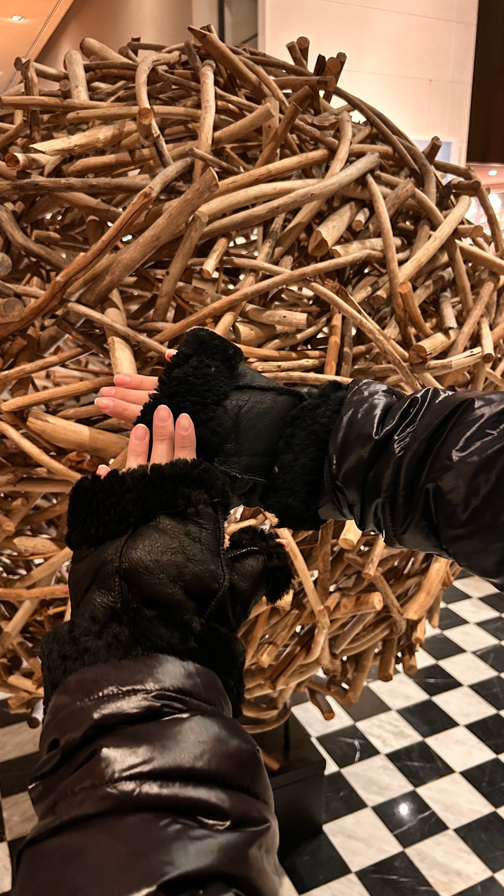 MITONES 100% CUERO - NEGRO