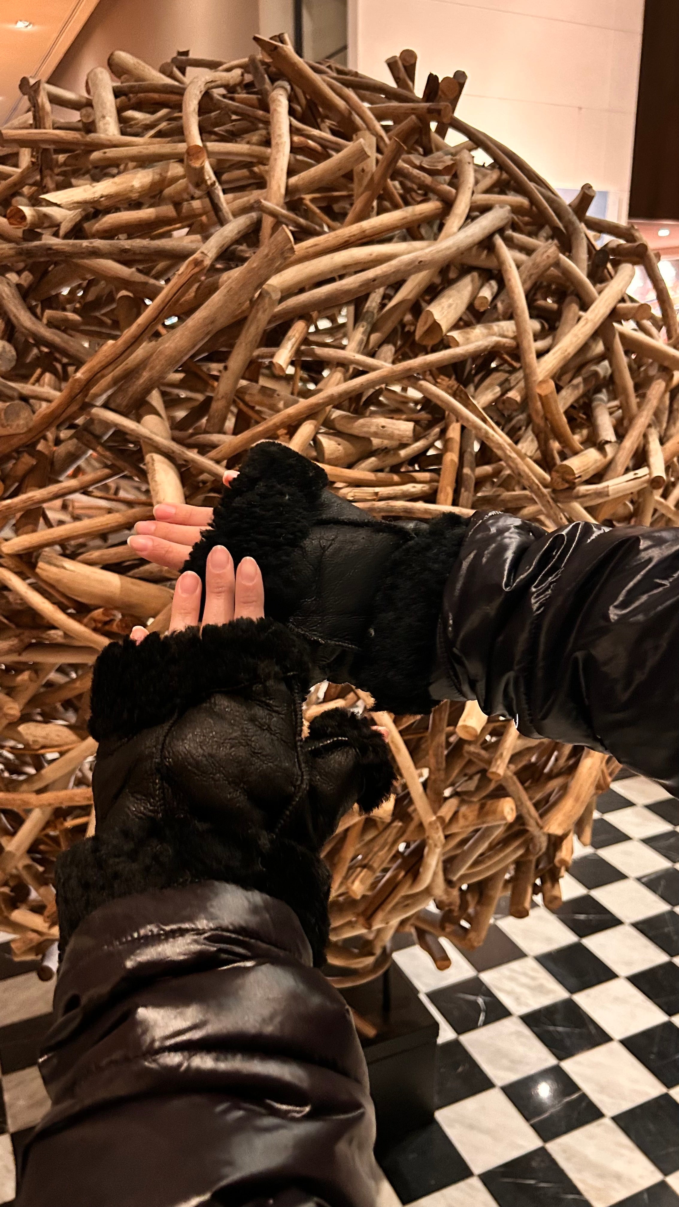 MITONES 100% CUERO - NEGRO