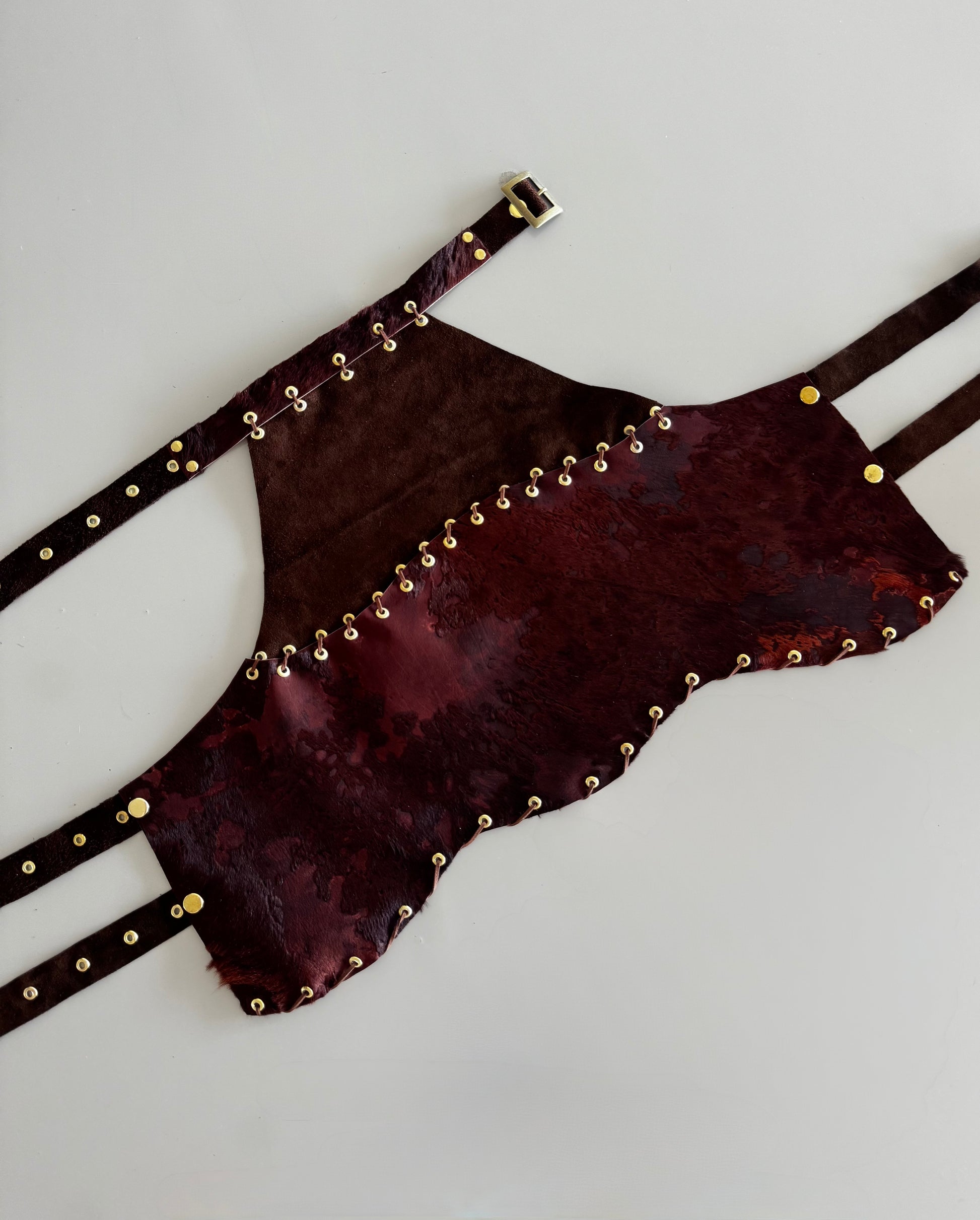 TOP HALTER - bordó y chocolate