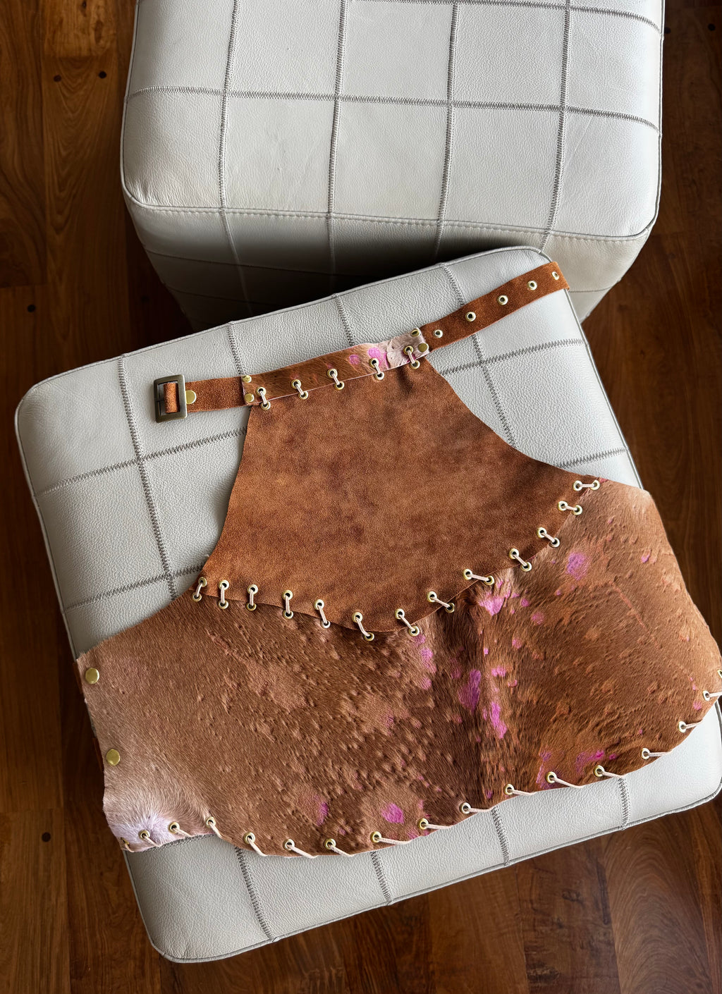 TOP HALTER - rosa y camel