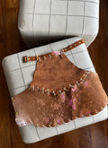 TOP HALTER - rosa y camel