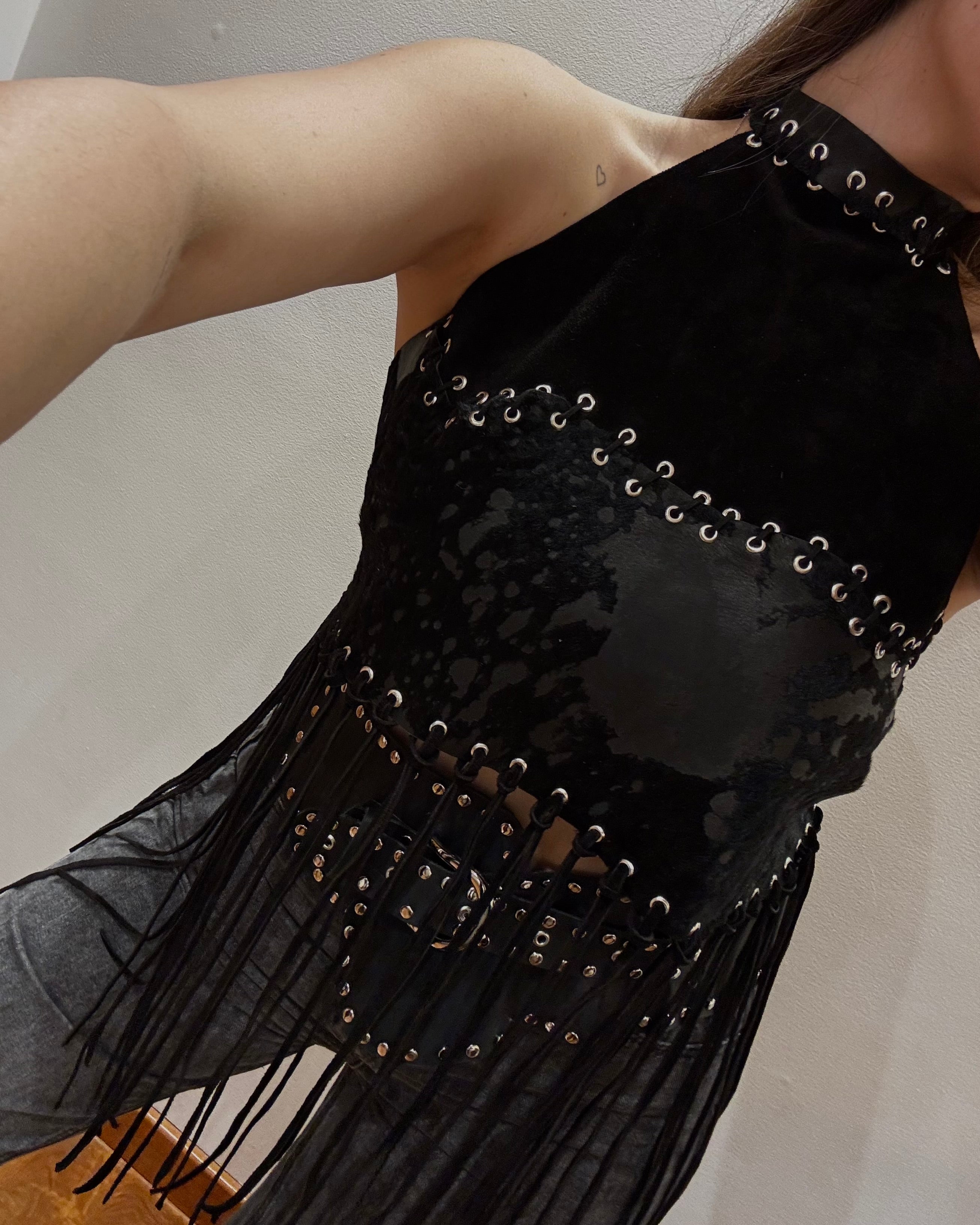 TOP HALTER - CON FLECOS