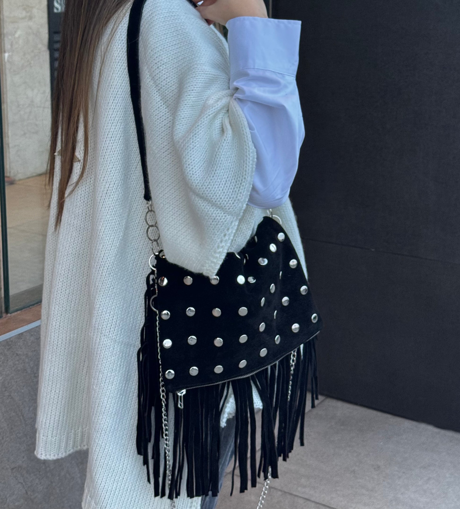 CARTERA TACHAS FLECOS - NEGRO