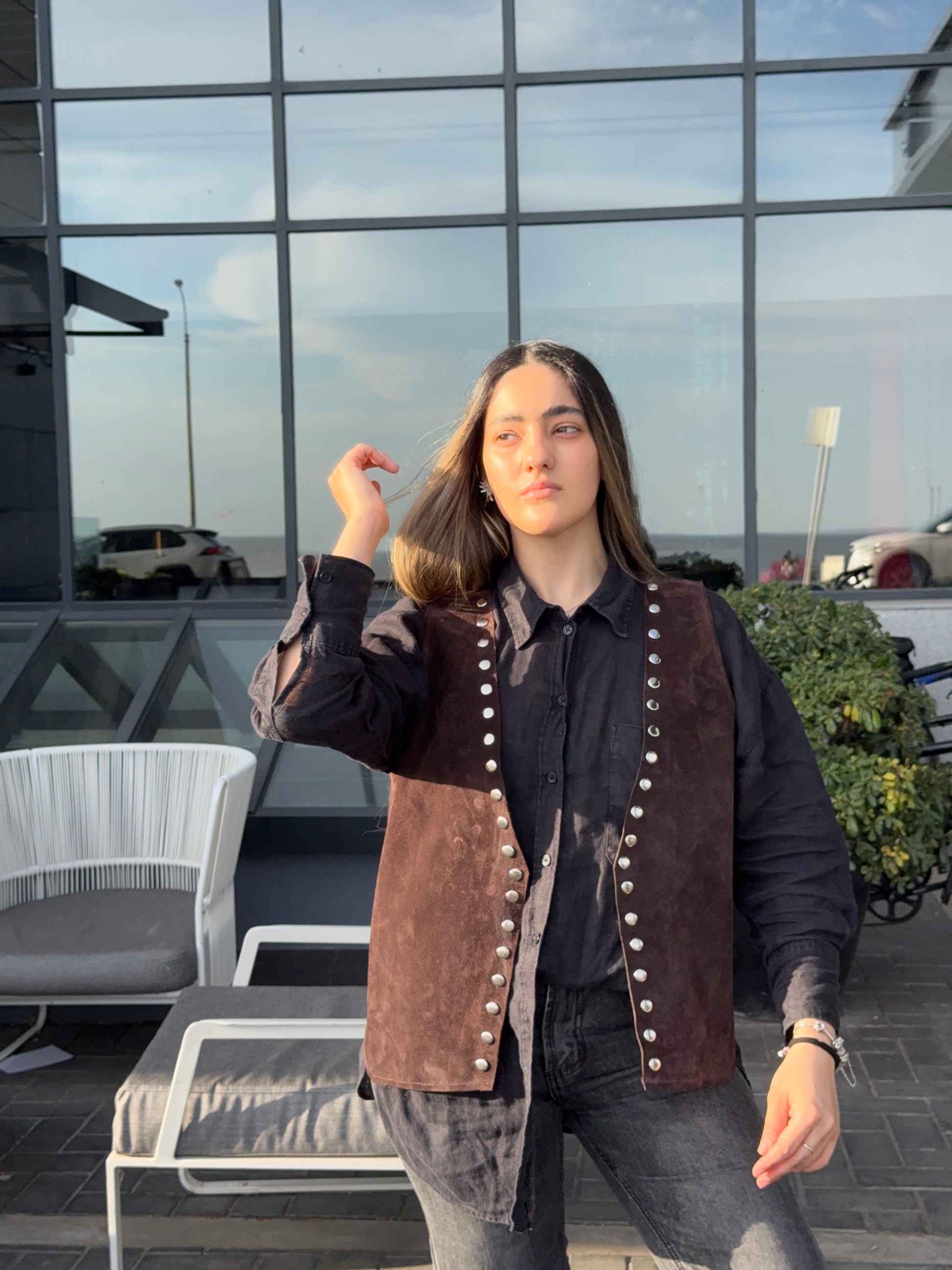 CHALECO BOHO - CHOCOLATE