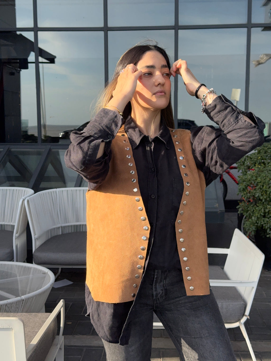 CHALECO BOHO - BEIGE