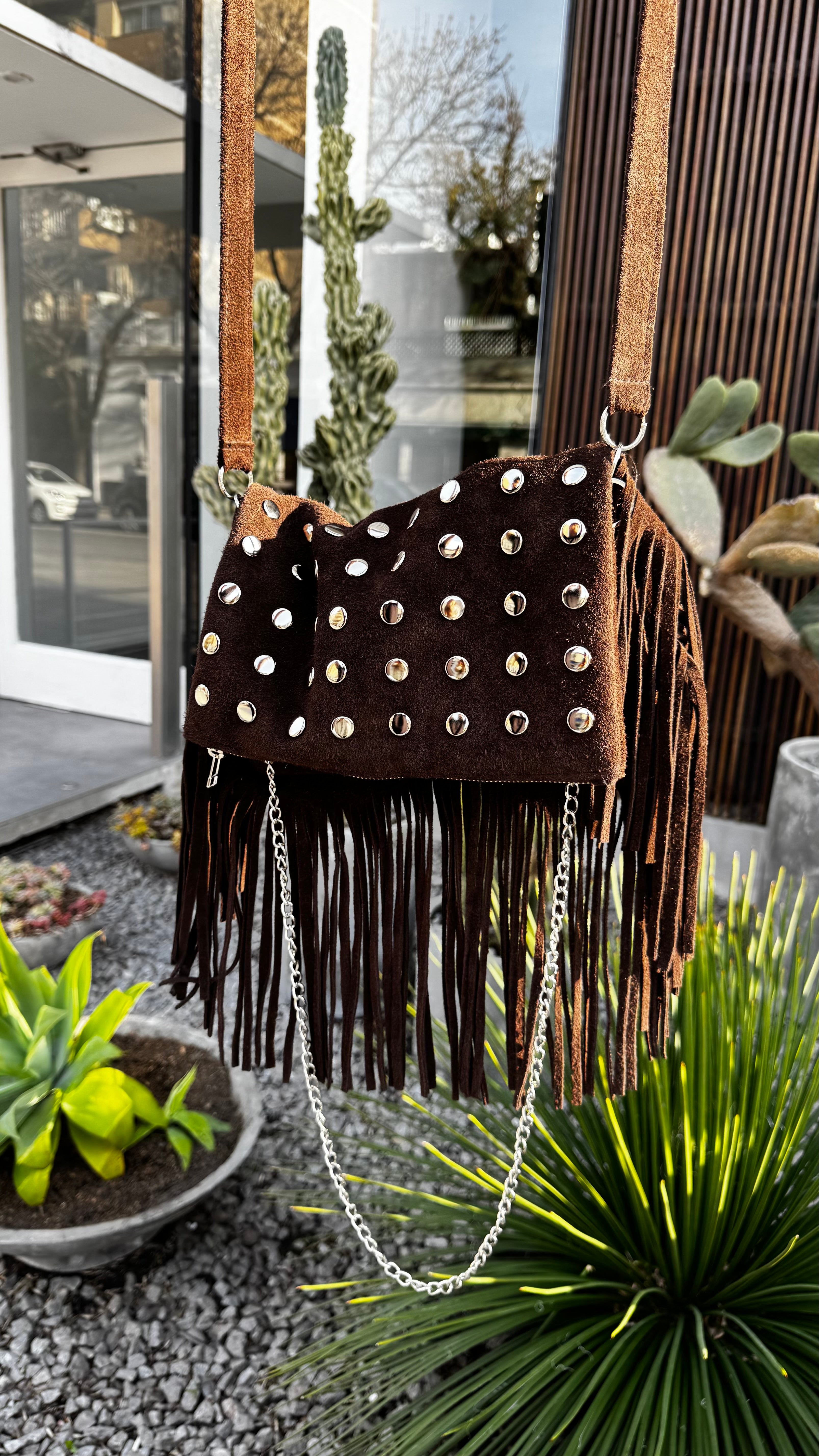 CARTERA TACHAS FLECOS - CHOCOLATE