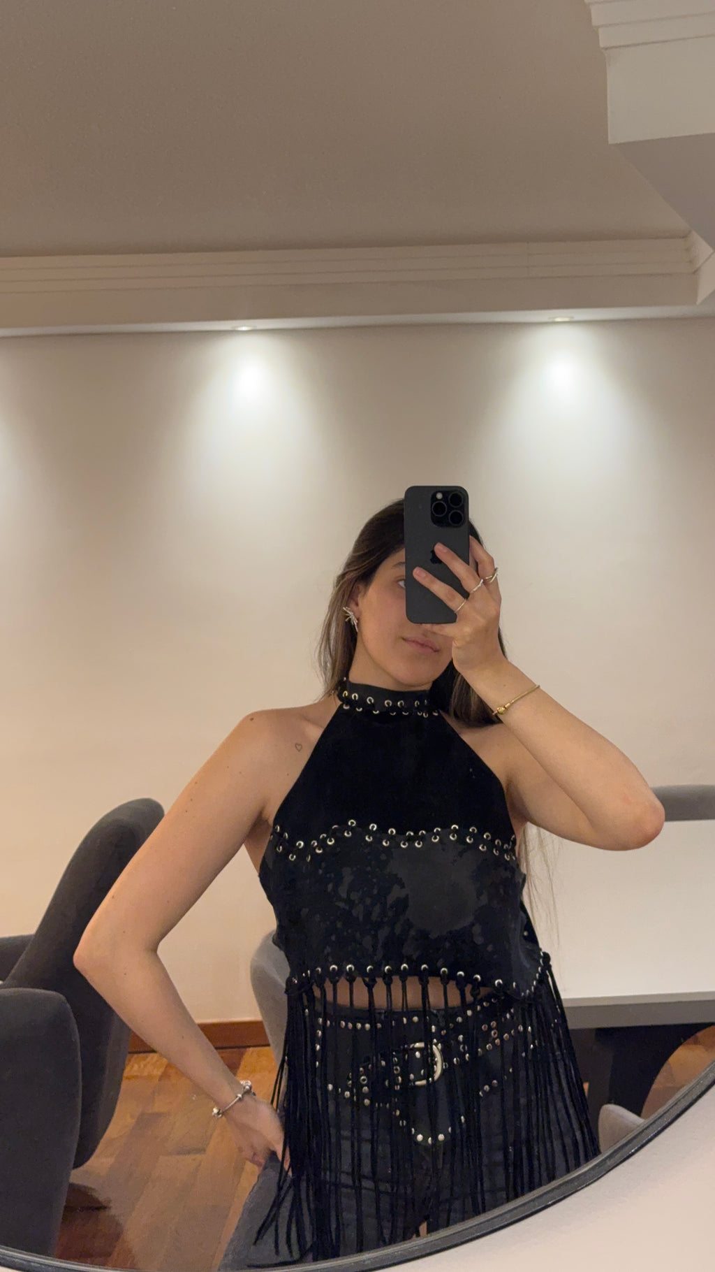 TOP HALTER - CON FLECOS