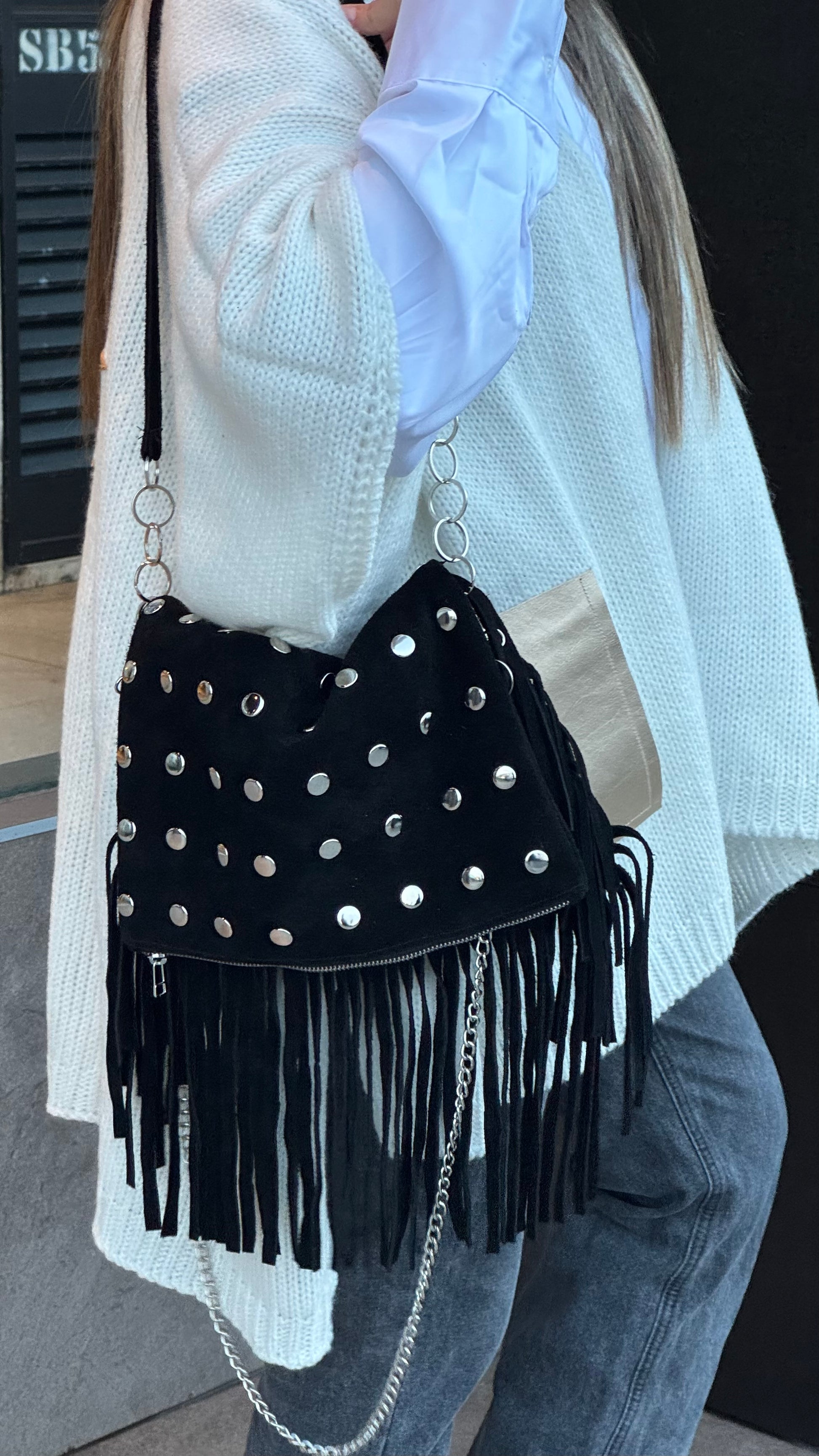 CARTERA TACHAS FLECOS - NEGRO