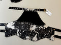 TOP HALTER - negro y plateado