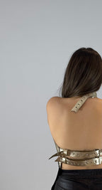 TOP HALTER PLATA - REGULABLE