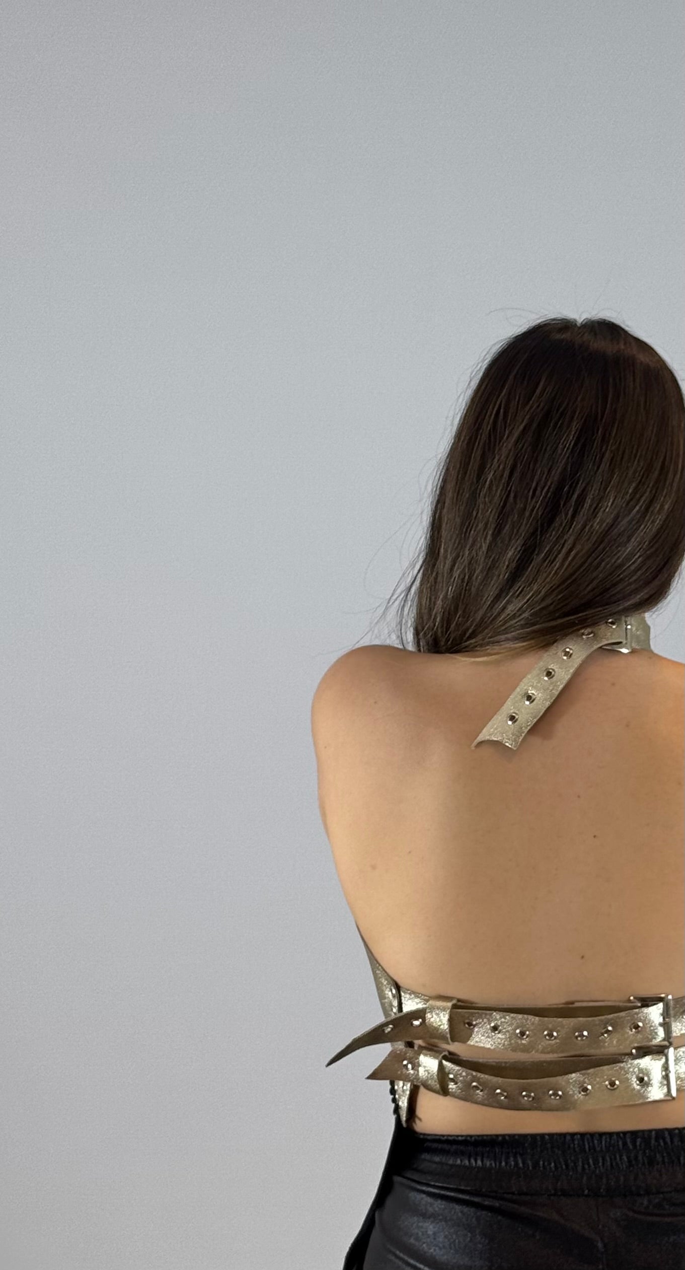TOP HALTER PLATA - REGULABLE