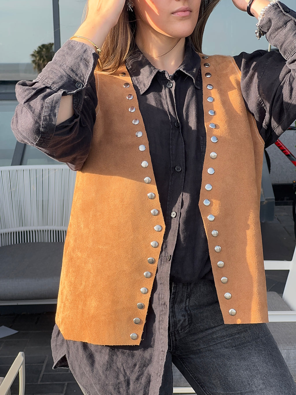 CHALECO BOHO - BEIGE