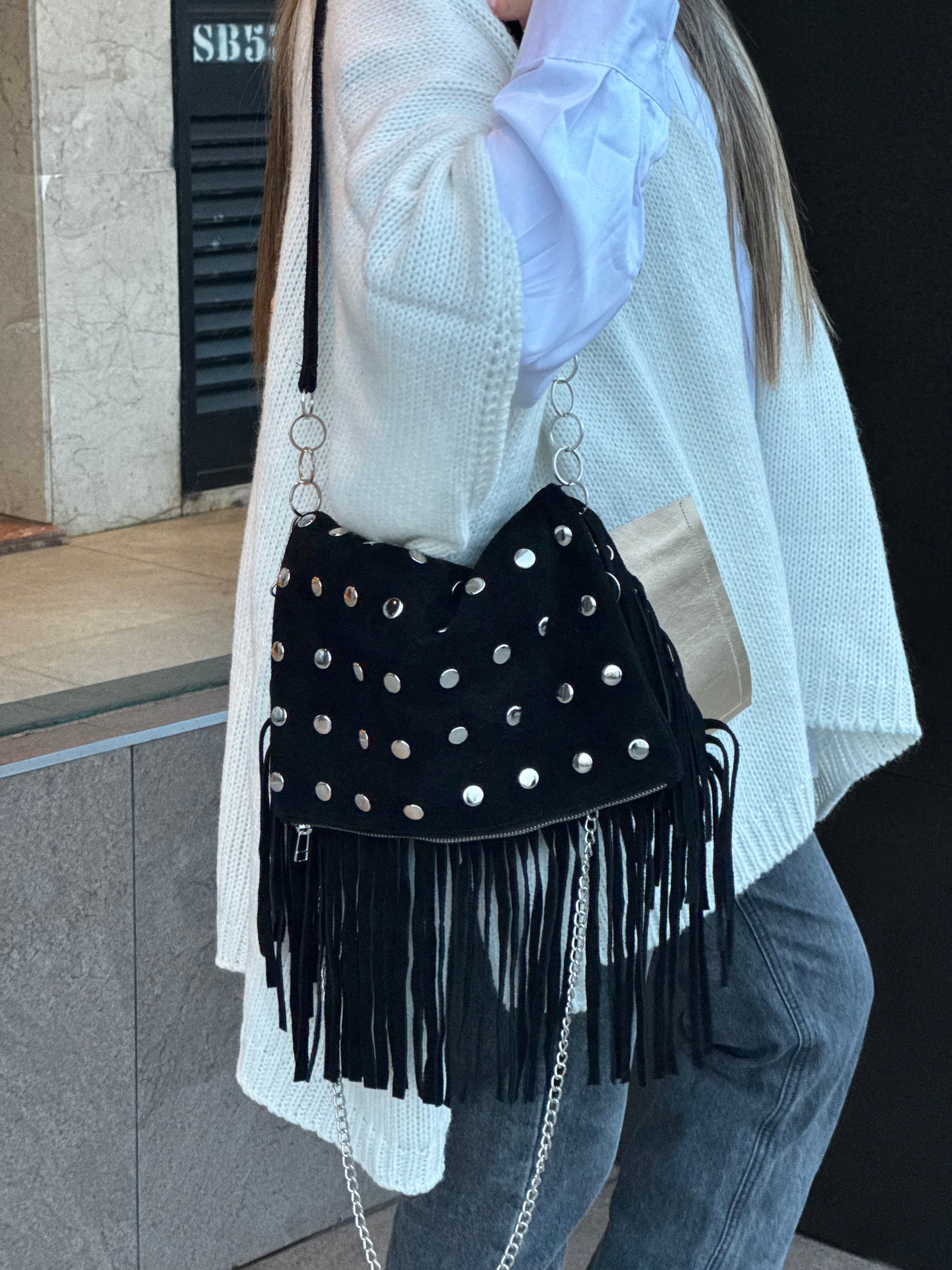 CARTERA TACHAS FLECOS - NEGRO