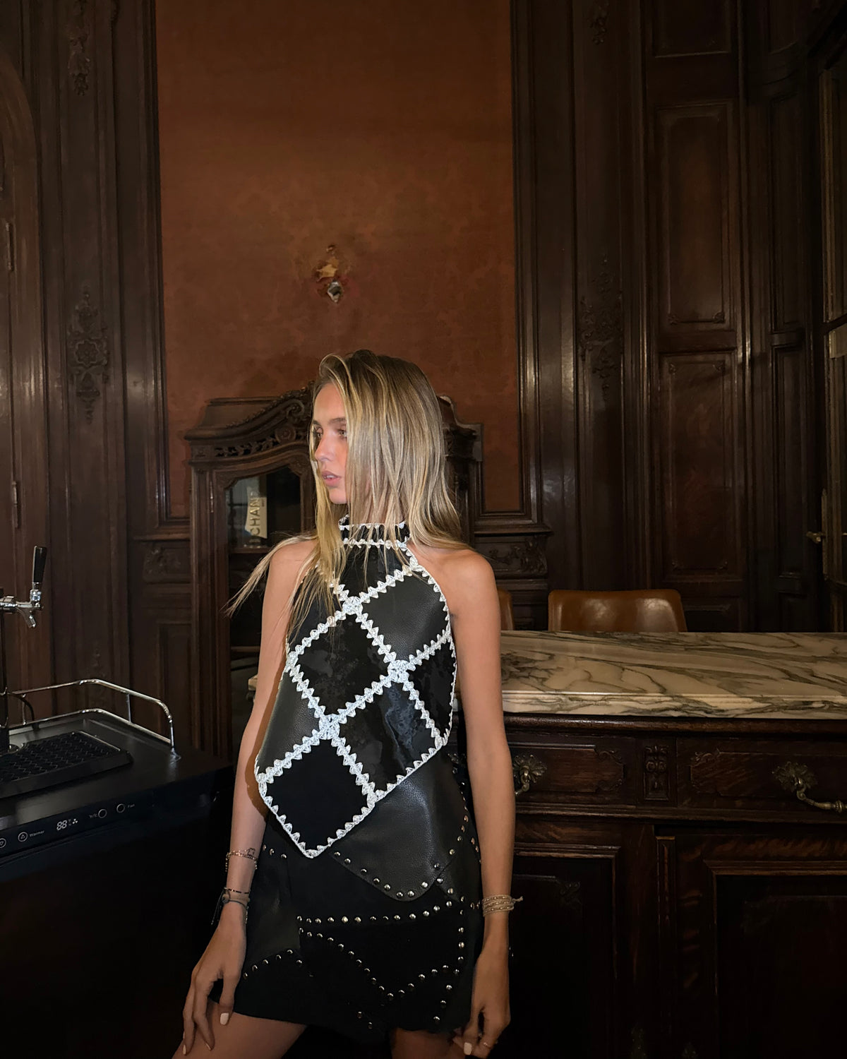 FALDA TACHAS - NEGRO