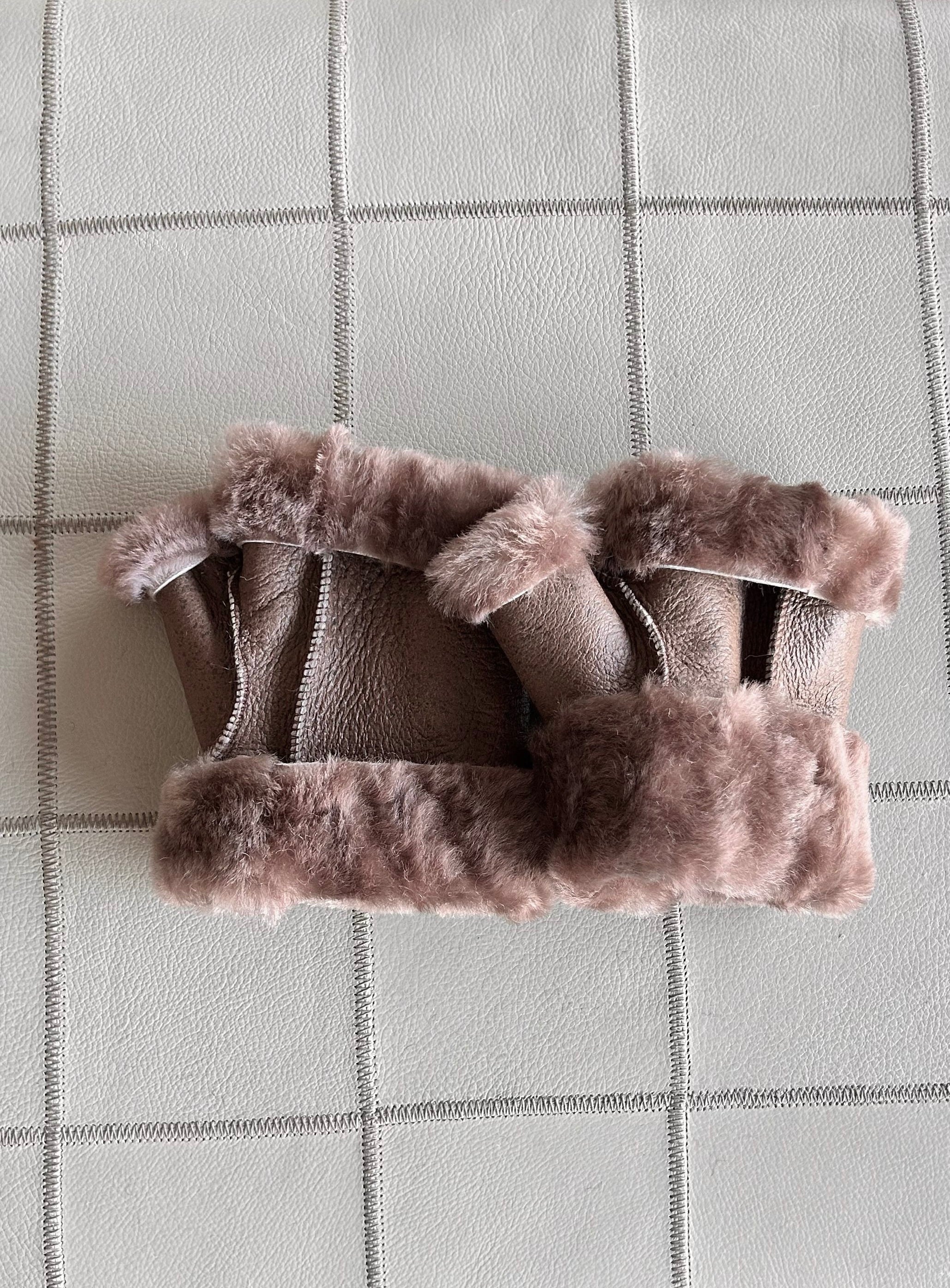 MITONES 100% CUERO - ROSA VIEJO