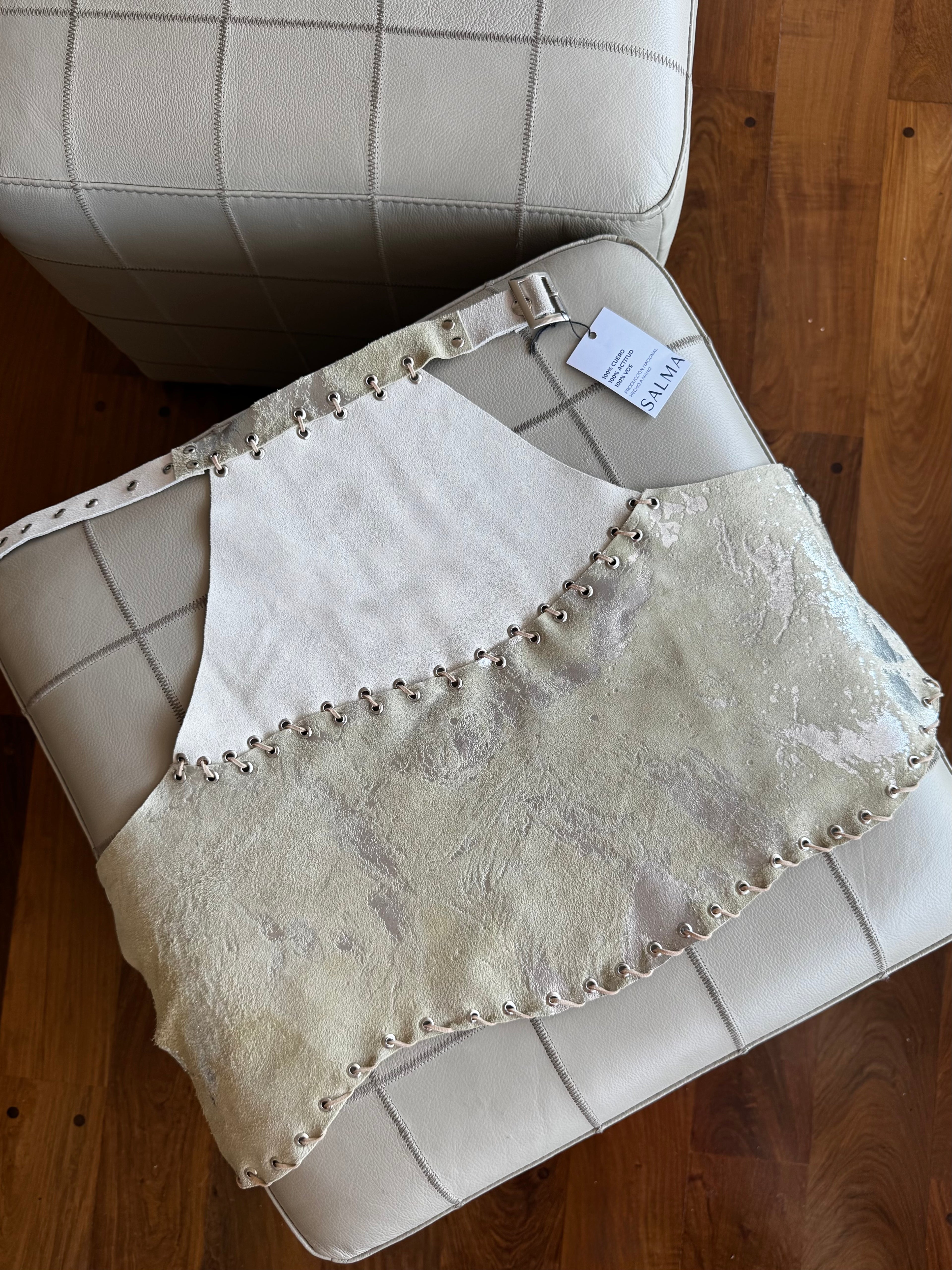 TOP HALTER - blanco y plata