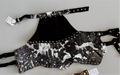 TOP HALTER - plateado y chocolate