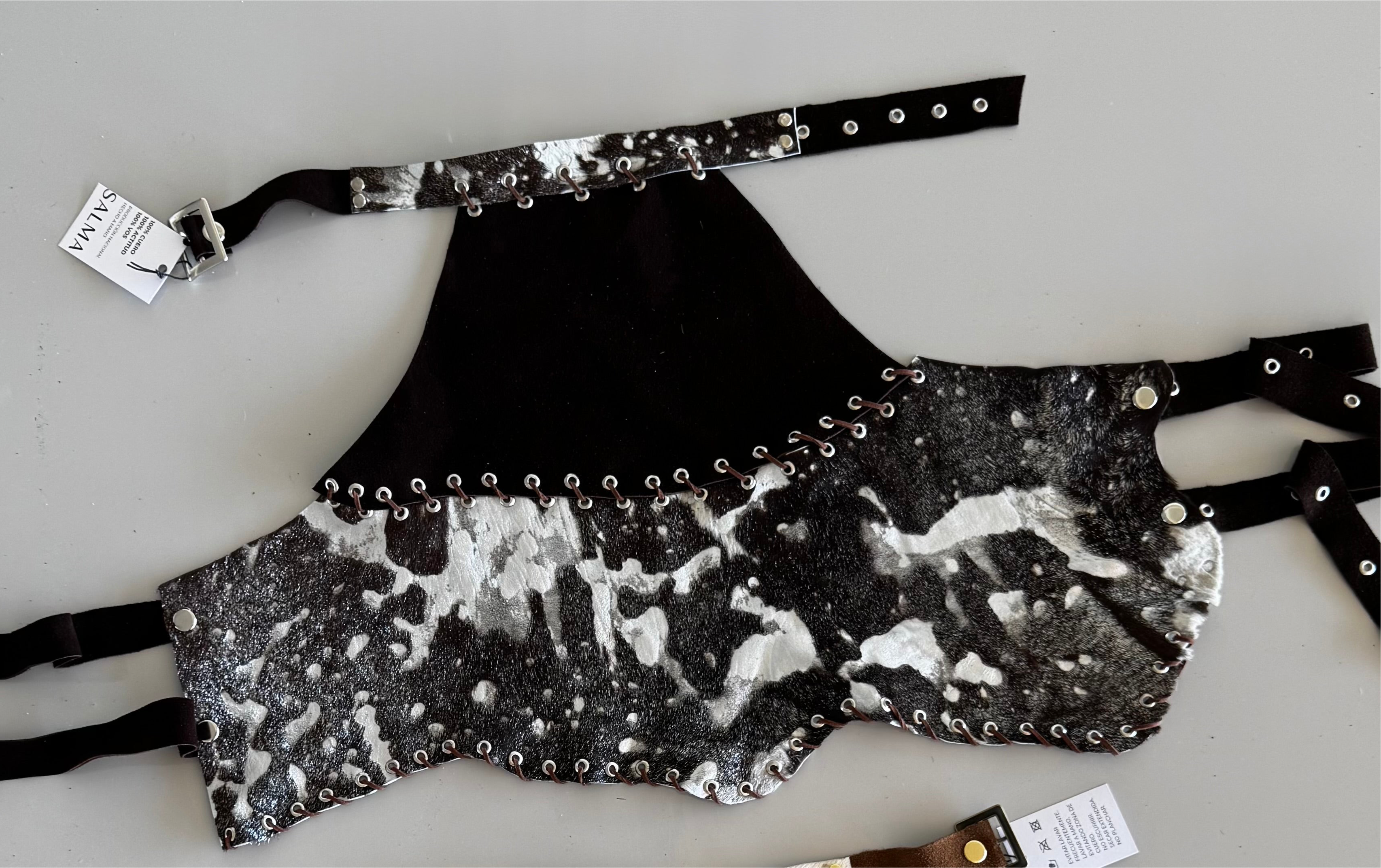 TOP HALTER - plateado y chocolate