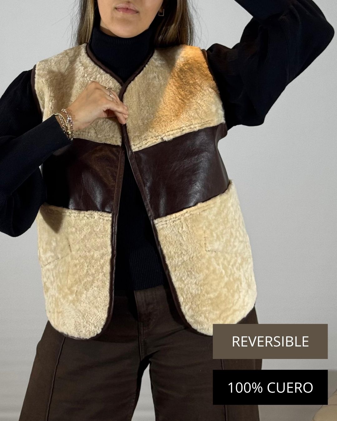 CHALECO REVERSIBLE CORDERITO