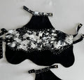 TOP HALTER - plateado y negro