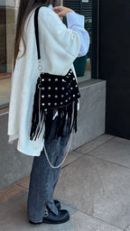 CARTERA TACHAS FLECOS - NEGRO