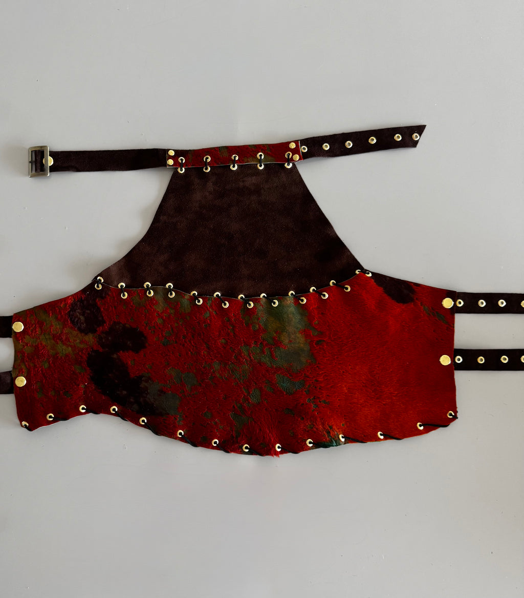 TOP HALTER - naranja y chocolate