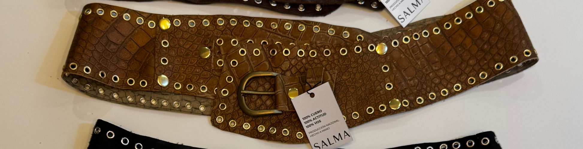 FAJA TACHAS MARRÓN CROCO