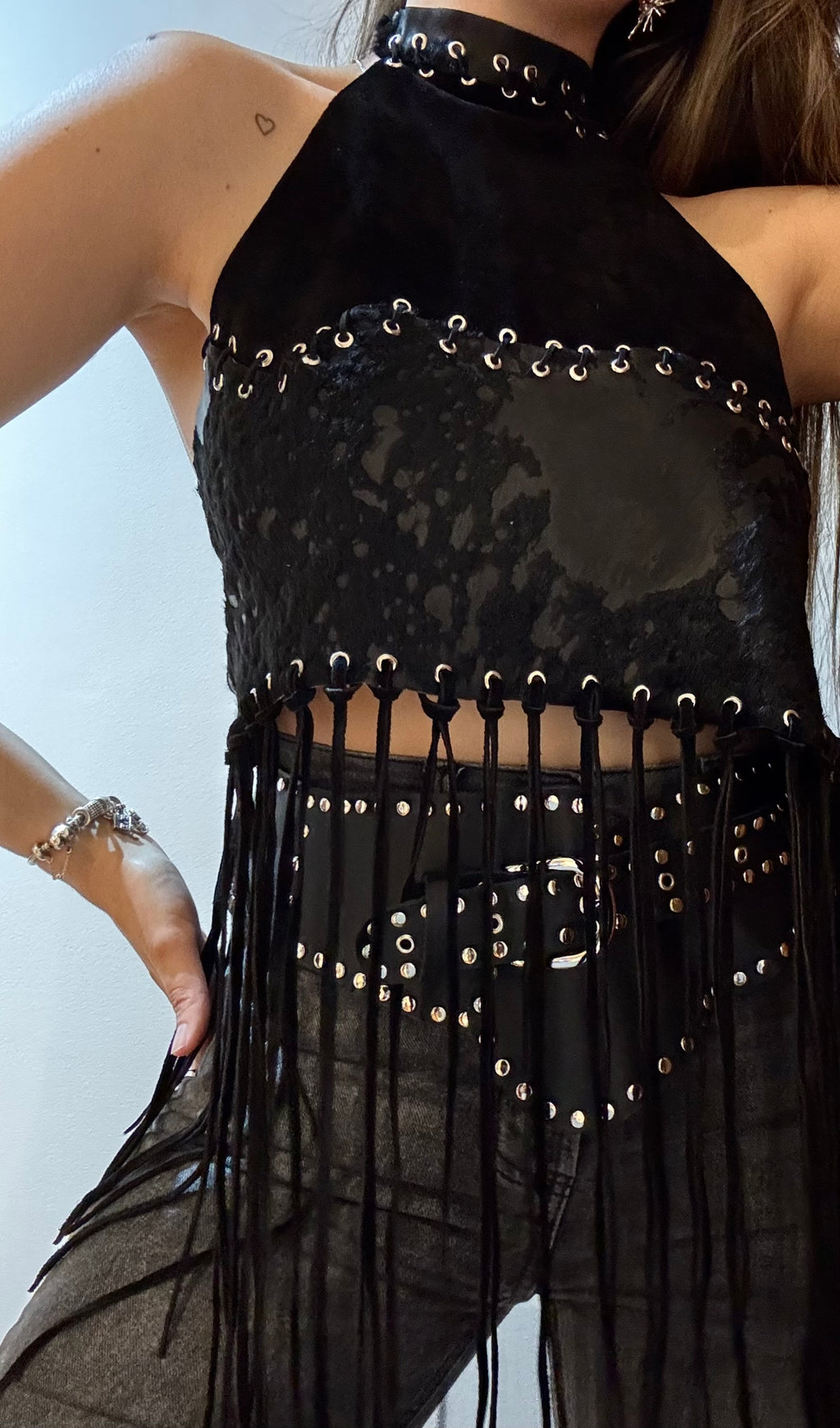 TOP HALTER - CON FLECOS