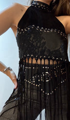 TOP HALTER - CON FLECOS