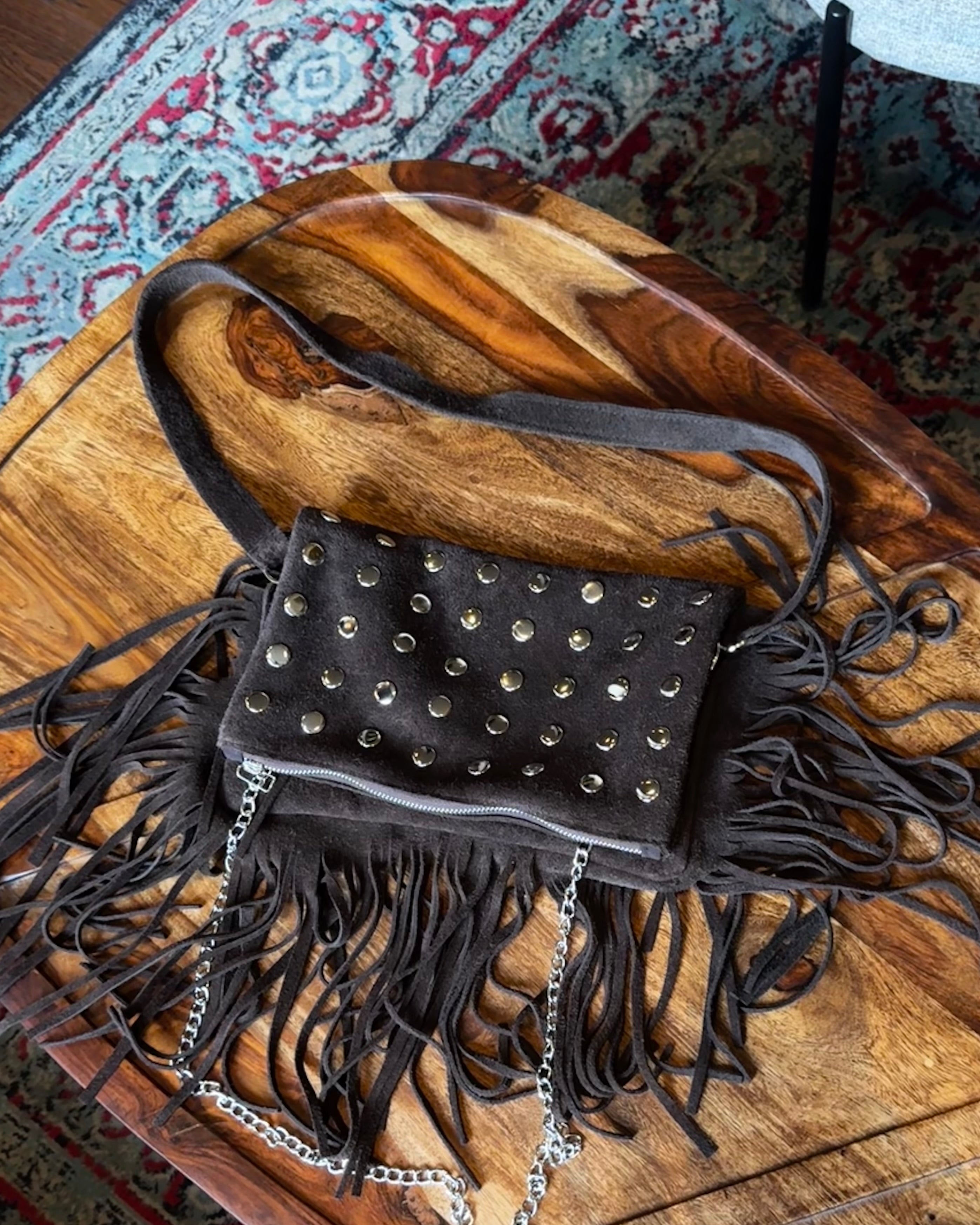 CARTERA TACHAS FLECOS - CHOCOLATE