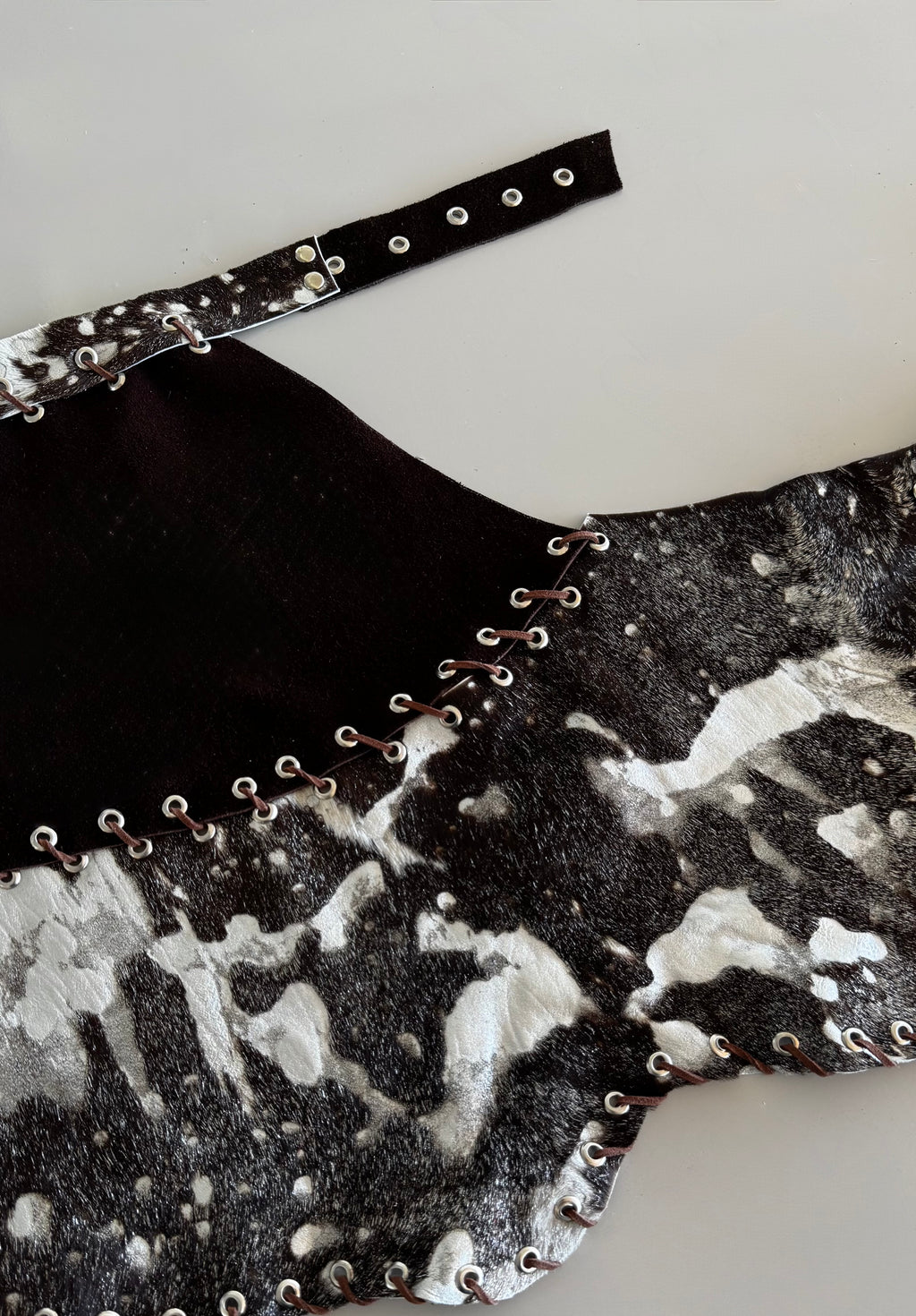 TOP HALTER - plateado y chocolate