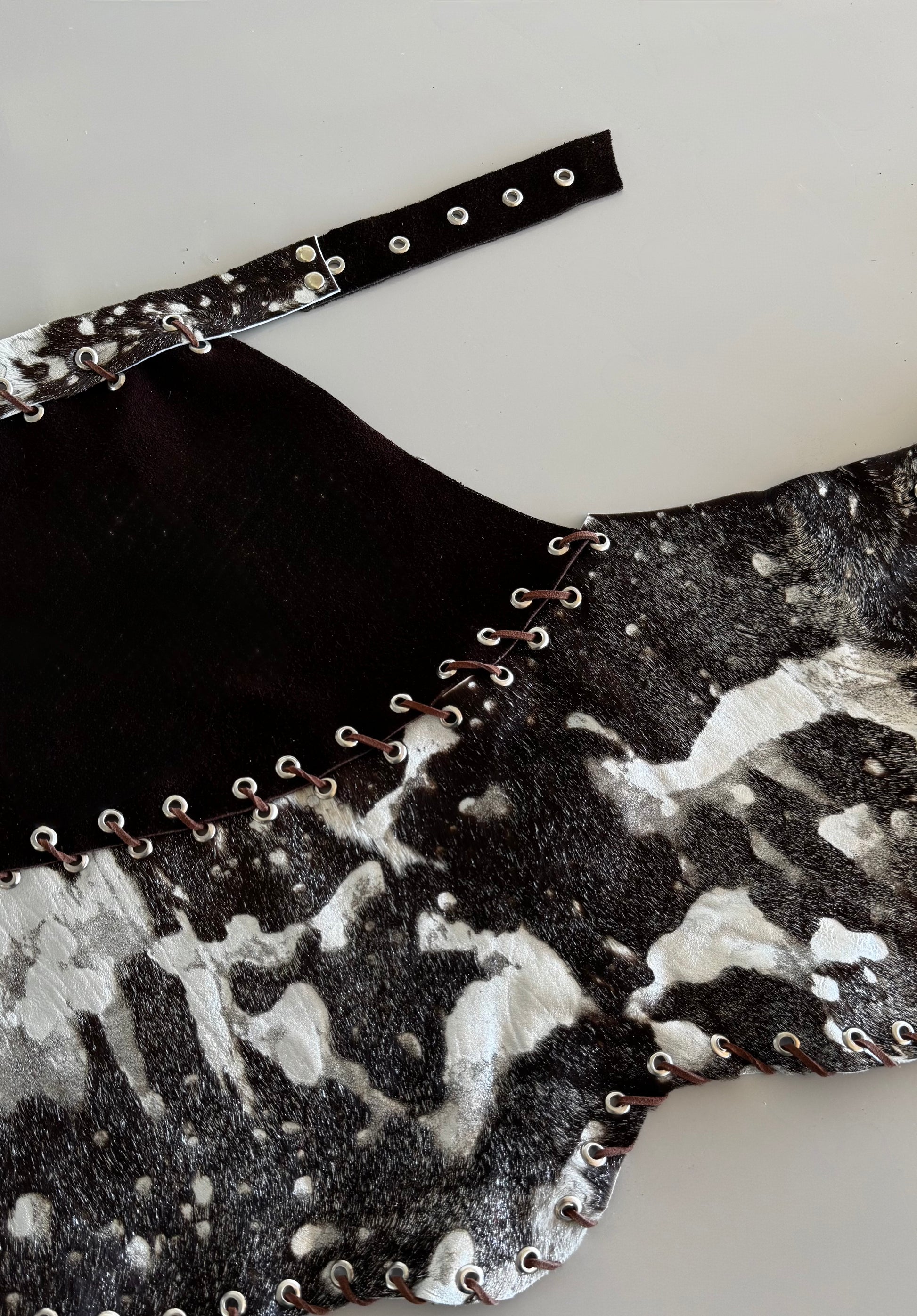 TOP HALTER - plateado y chocolate