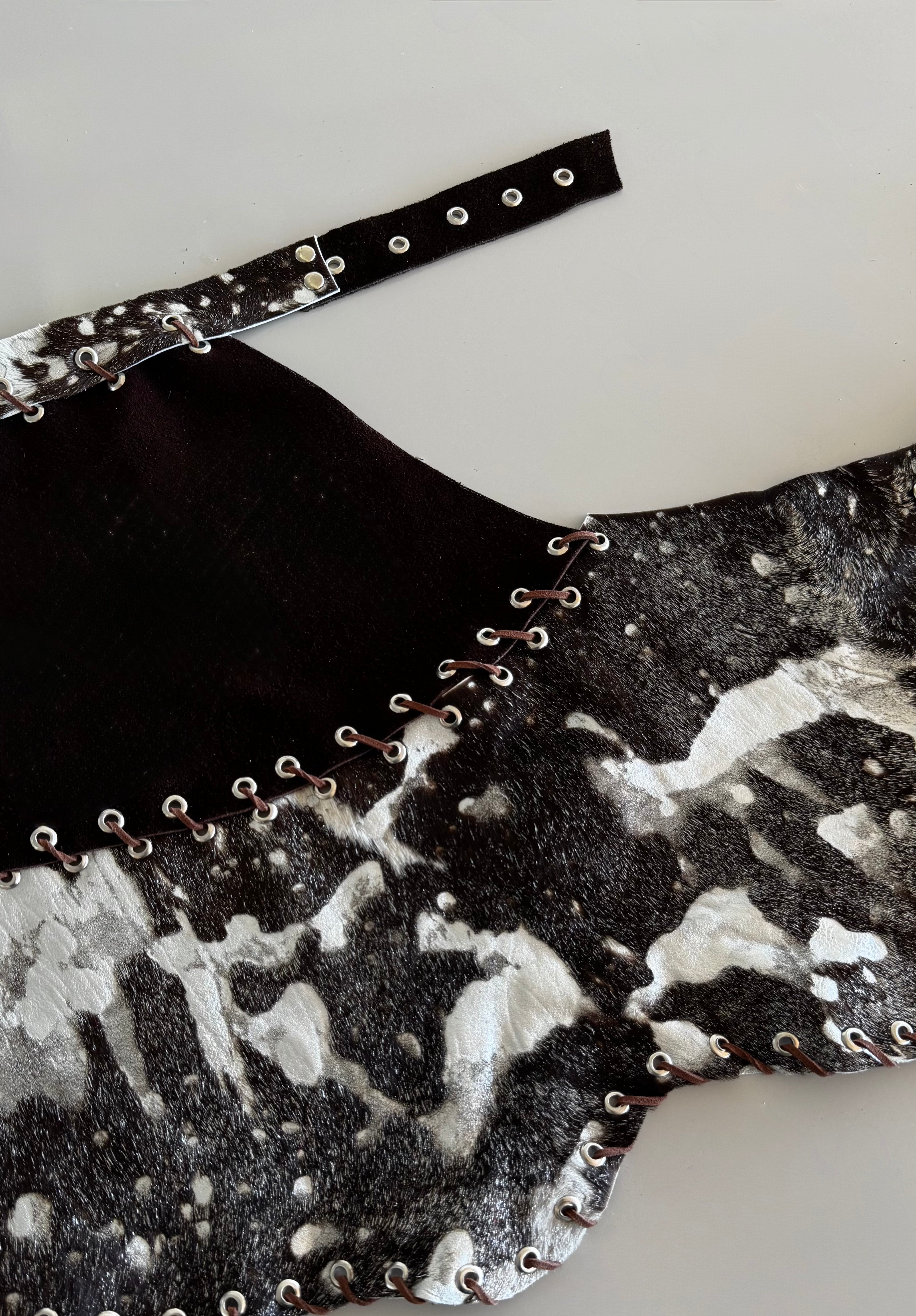 TOP HALTER - plateado y chocolate