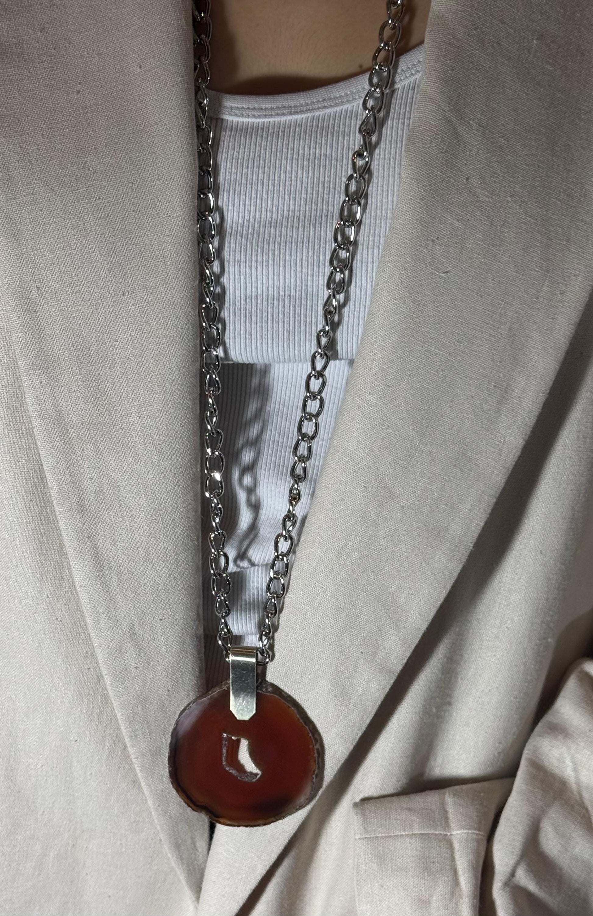 COLLAR CADENA ÁGATA BROWN