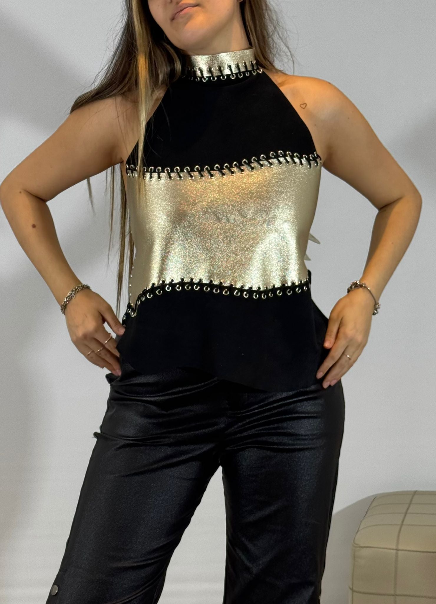 TOP HALTER GOLD - REGULABLE