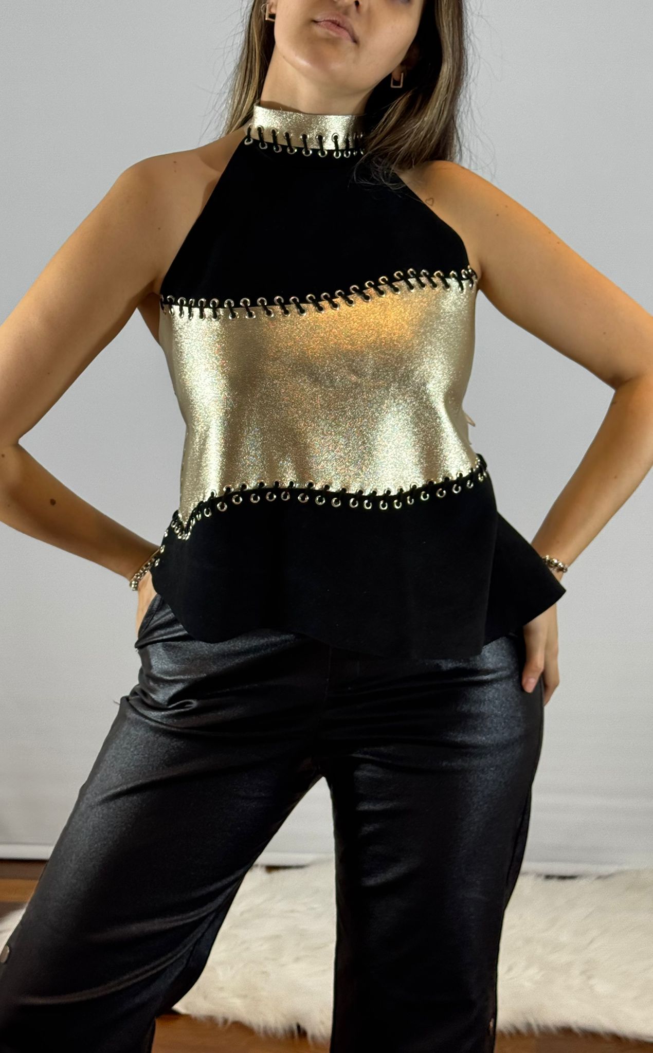 TOP HALTER GOLD - REGULABLE