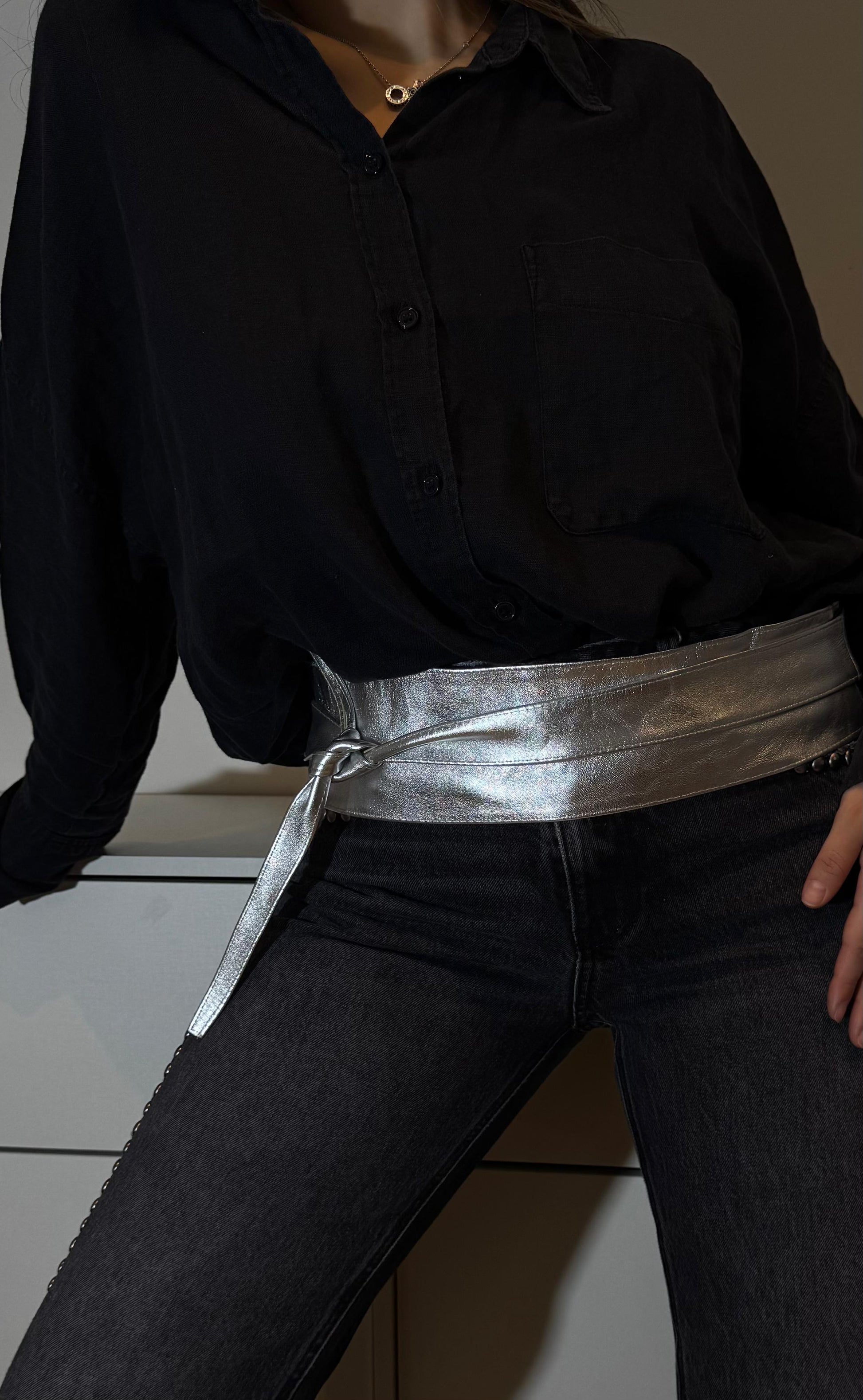 FAJA CUERO SILVER - REGULABLE